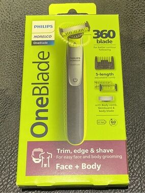Philips OneBlade Trimmer in Bright Lime Green and Gray